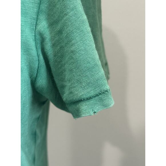 Aerie Kelly Green Distressed Crop Tee T-Shirt Top Tie Hem Women's Small - Picture 6 of 15